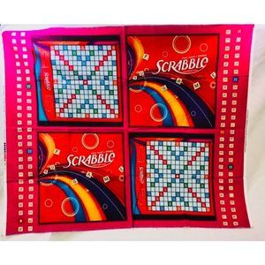 Hasbro Scrabble Quilting Treasure Board Game Panel Retro Game Night Cotton Quilt